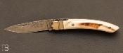 Regional knife "Breizh Kontell" - Damascus blade and warthog
