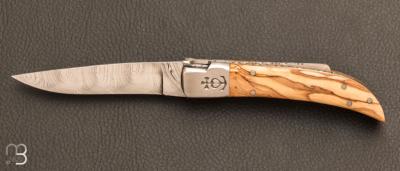 Couteau " Le Camarguais Damas n12    " ressort cisel et olivier