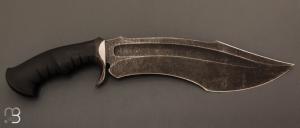 Couteau " Maximus Bowie  " custom fixe de Samuel Lurquin - G10 et L6 steel Blackwashed