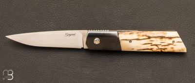 "Gentleman" folding knife by Stéphane Sagric - Mammoth Ivory and Zirconium