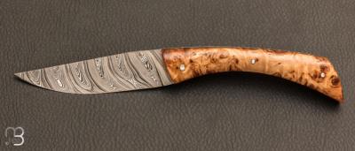Poplar burl and damask collection Ardèchois pocket knife