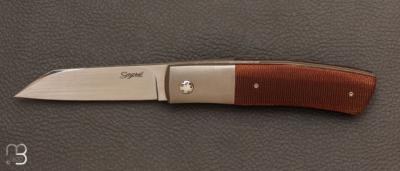 Custom ball system knife by Stéphane Sagric - Micarta and RWL-34