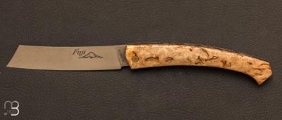 Couteau de poche le Fuji par la Coutellerie Teymen - bouleau de Norvge