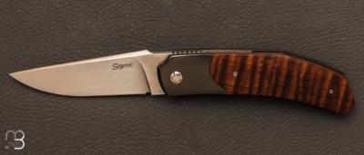 Custom "Rocket" knife by Stéphane Sagric - Koa and RWL34 blade