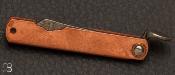 Mini couteau Higonokami Irogane - Manche bronze cuivré et lame damas