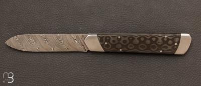 Pradel Damascus and Fat Carbon knife by Fontenille-Pataud
