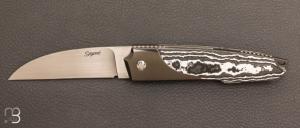 Custom "Stinger" knife by Stéphane Sagric - Fatcarbon® and Zirconium