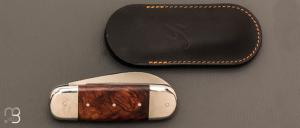   Couteau " Bouledogue  " fait main par Erwan Pincemin -  Bois de fer et lame en N690Co