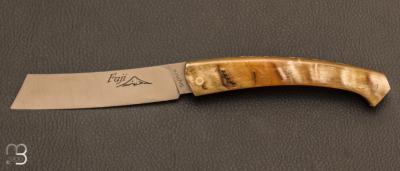 Couteau de poche cran forc le Fuji par la Coutellerie Teymen - Corne de Blier