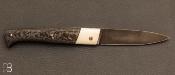 Couteau de poche Lombard fibre de carbone et elforyn par Adrien Giovaninetti