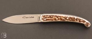 Couteau de poche Saint Guilhem Bois de cerf grand modle par La Coutellerie Chevalerias