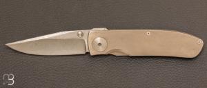 Couteau " Space Knife Walker Design 008 " liner-Lock par Klotzli - Mtorite Gibon