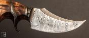 Couteau " Sub hilt " custom fixe de Samuel Lurquin - Damas et koa