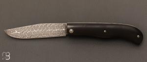 Couteau  "  Tony " custom de Anthony Brochier - Damas multi-barreaux torsad et bne