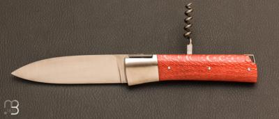 Couteau Vercors G.R. platane teint et stabilis et tire-bouchon
