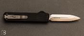 Couteau de poche automatique Golgoth lame "dague" - aluminium noir et noyer - G11-1948