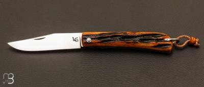 Couteau " Aspic " custom os cerfé et 14c28N par Laurent Gaillard