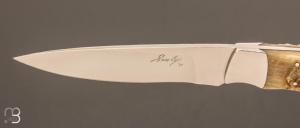  Couteau droit custom de Sam Cox - ATS-34 et Corne de bélier