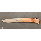 Rhôdanien knife juniper handle with bolster and corkscrew