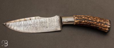 Couteau " Coutal " Semi intgral custom fixe de Samuel Lurquin - Cerf Sambar