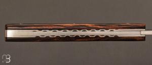 Couteau de poche modèle "Zen" par Berthier - bois de fer et lame damas inoxydable