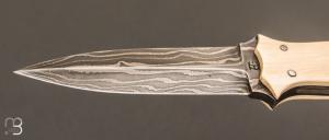    Dague   "  Doc Holliday  "  custom par Eric Depeyre - Ivoire de mammouth et lame damas de Daniel Vally