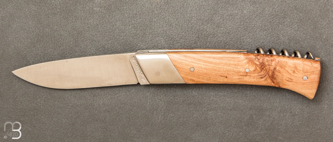 Rhôdanien knife juniper handle with bolster and corkscrew