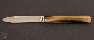 Couteau  " Effil "  par Adrien Vautrin - Corne blonde et 14c28n