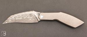 Couteau  " Harrier " Integral titane custom par Torpen Knives - Jrme Hovaere - Damas de Chad Nichols