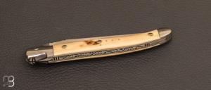 Couteau  " Laguiole "  ivoire de mammouth et RWL-34 de Robert Beillonnet