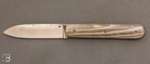  Couteau  "  Le Canif " cran plat par Julien Maria - Erable stabilis et lame en XC100