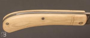  Couteau custom pliant à cran carré - Micarta blanc - Pierre Henri Monnet