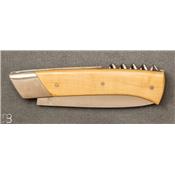 Rhôdanien knife boxwood handle with bolster and corkscrew