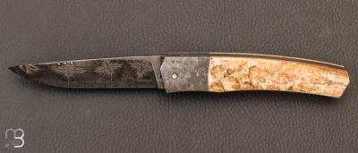Couteau "1820 Berthier" custom - Morse - Mtorite et damas par Alain et Joris Chomilier