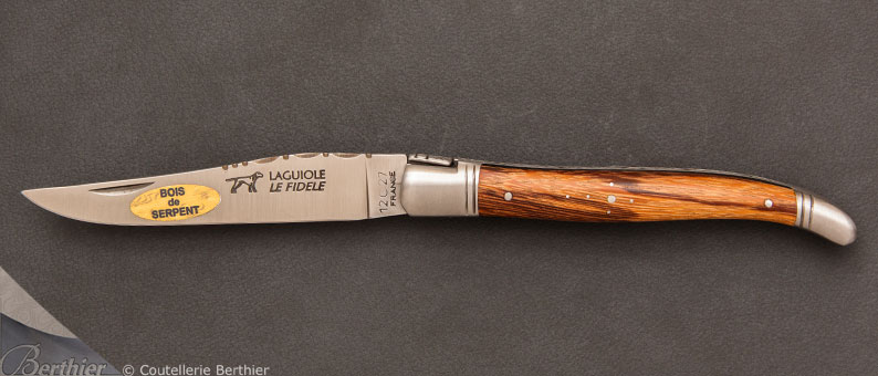 Couteau de poche Laguiole 12cm Bois de serpent par Le Fidèle