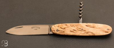 Couteau de poche modle "Navette" 2 pices par Berthier - Bouleau et lame inoxydable