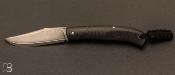 Couteau " Slack " custom par Raphal Durand - Fibre de carbone et Suminagashi