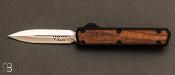 Couteau de poche automatique Golgoth lame "dague" - aluminium noir et noyer - G11-1948