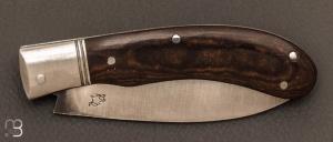Couteau custom pliant à cran carré - Paperstone - Pierre Henri Monnet