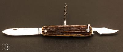 Couteau de poche Canif 3 pices bois de cerf par J. Mongin