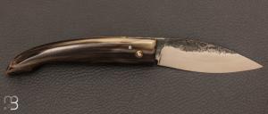 Couteau Ariégeois Corne Blonde et lame XC75 par la coutellerie Savignac