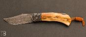 Couteau de poche Inglorious mammouth et damas par David Brenire