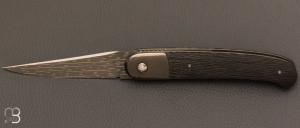 Couteau  "  Interprtation Laguiole " custom de Stphane Sagric - Fibre de carbone Sidecut et Damas Starfire