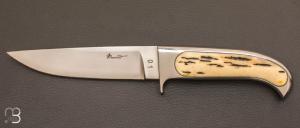 Couteau " intgral " bois de cerf et RWL34 par Charly BENNICA