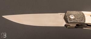   Couteau  "  Xou " custom par Maxime Belzunce - Ivoire de phacochère et lame en RWL34