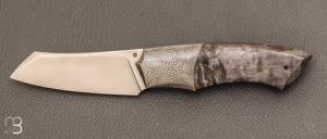Custom folding knife by Berthelemy Gabriel - La Forge Agab - Birch and RWL-34