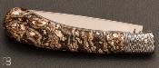 Couteau "Raboliot" par Erwan Pincemin - Dent de Mammouth d'Alsace 