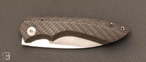    Couteau   "  Chevêche" frame-lock titane et fibre de carbone par Nicolas Kowal