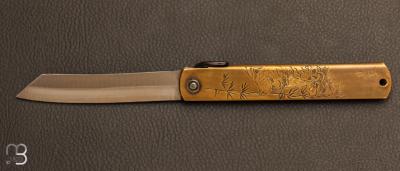 Couteau Higonokami grav par Mali Irie - Tigre