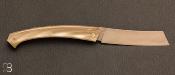 Couteau de poche cran forcé le Fuji par la Coutellerie Teymen - Corne Blonde